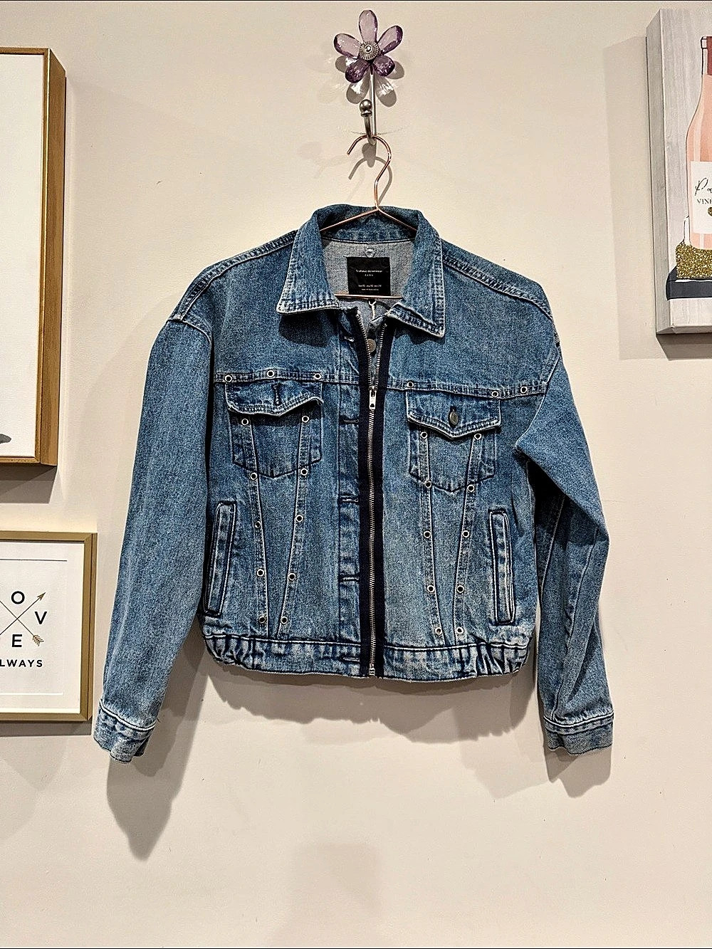 Zara Trafaluc denimwear Denim Jacket in Blue Size extra small